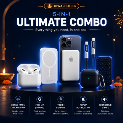 Ultimate Combo | VPods Pro 2 (2nd Gen) ANC + MagSafe 10000mAh Powerbank + 4-in-1 Fast Charging Cable + Silicone Case + Sticky Pod